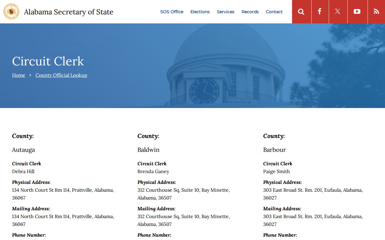 DeKalb County Circuit Clerk Secretary of State lookup