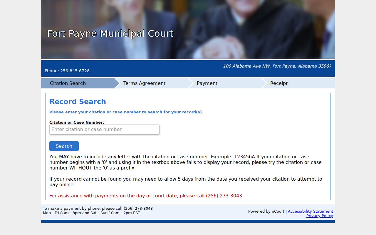 DeKalb County court dockets Fort Payne Municipal Court citation search