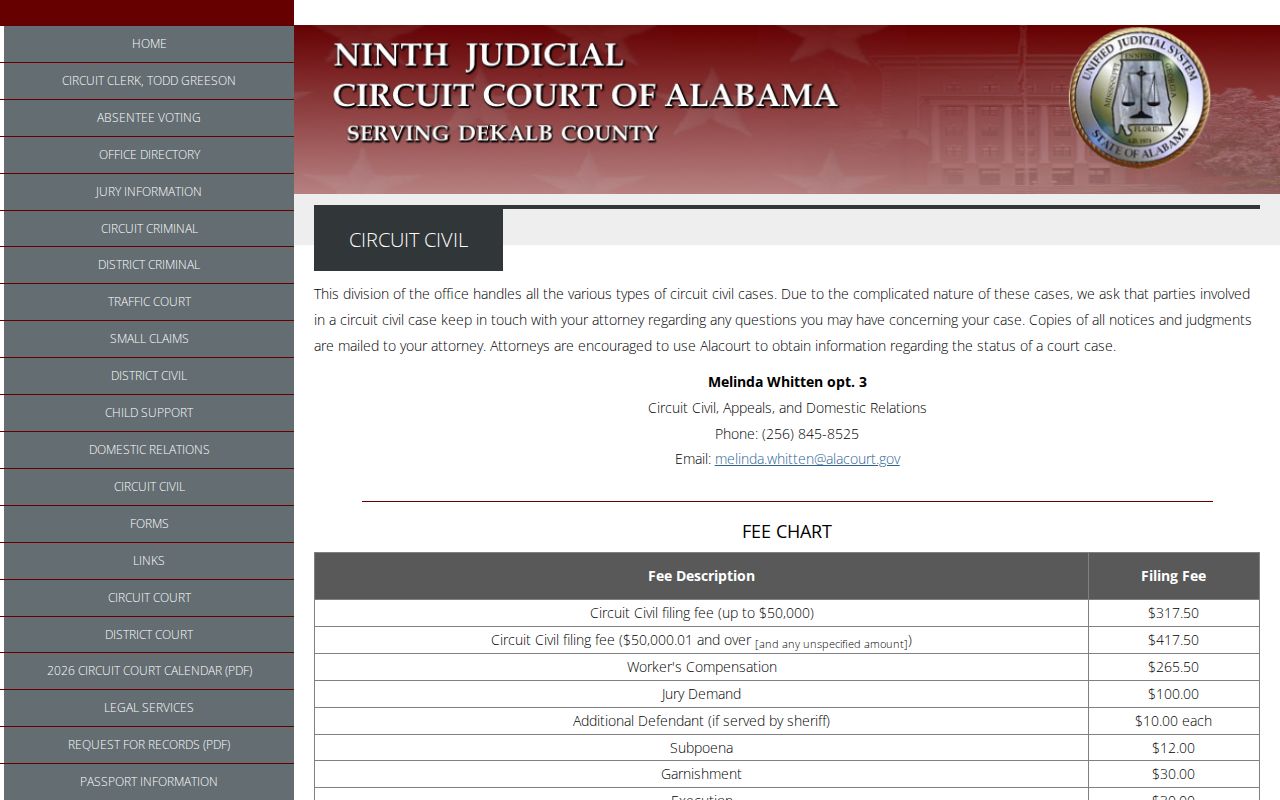 DeKalb County court records Circuit Civil filing information