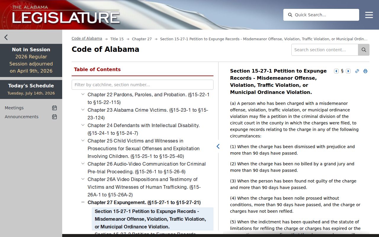 DeKalb County District Court criminal expungement statute