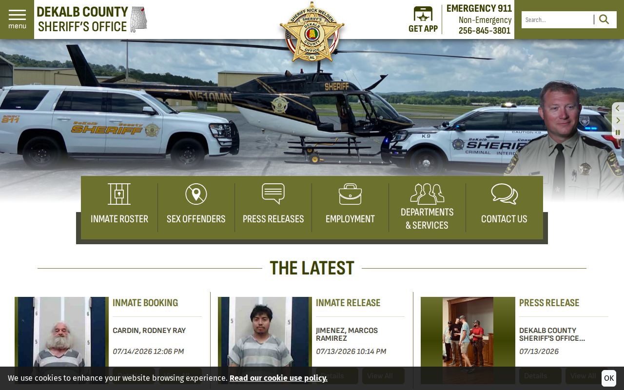 DeKalb County jail records sheriff homepage