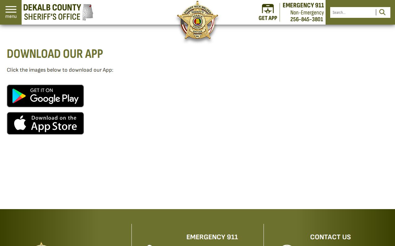 DeKalb County inmate records sheriff app download page
