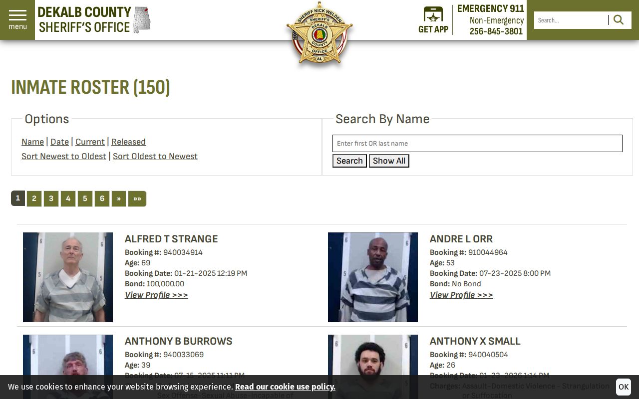 DeKalb County inmate search sheriff roster interface