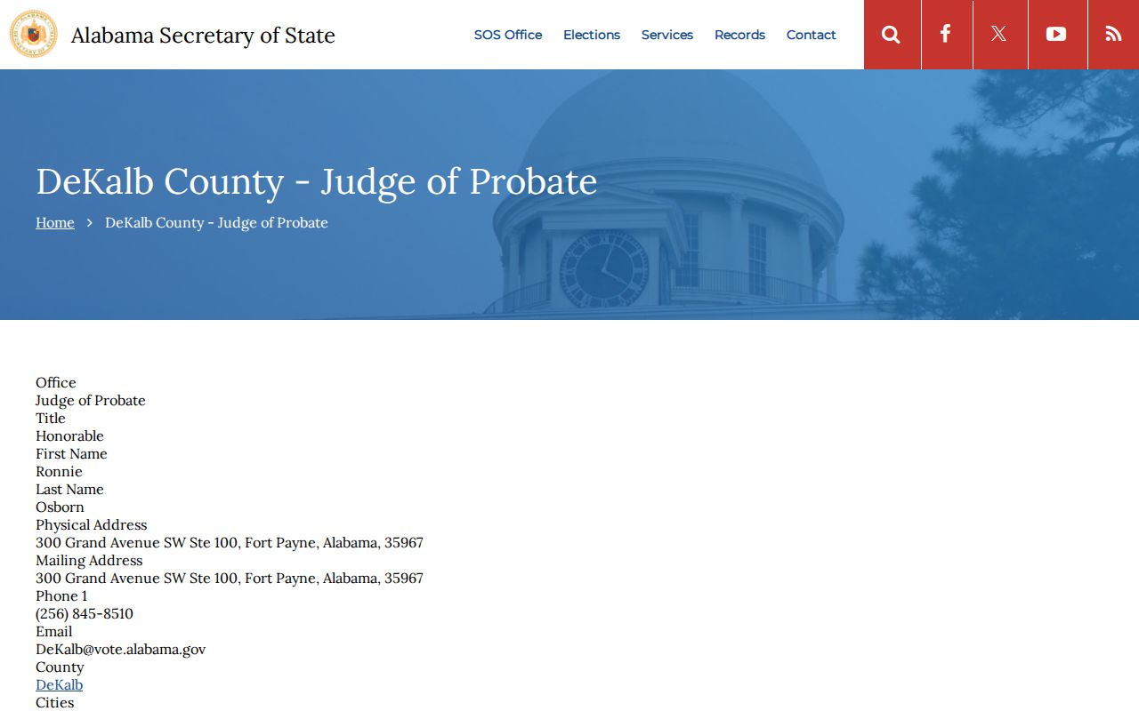 DeKalb County Probate Court Secretary of State lookup