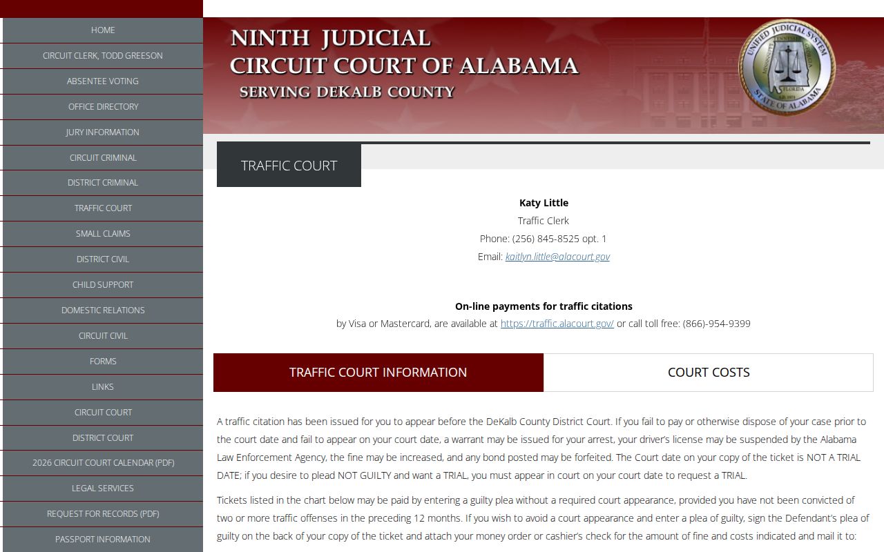 DeKalb County traffic court records local traffic court page