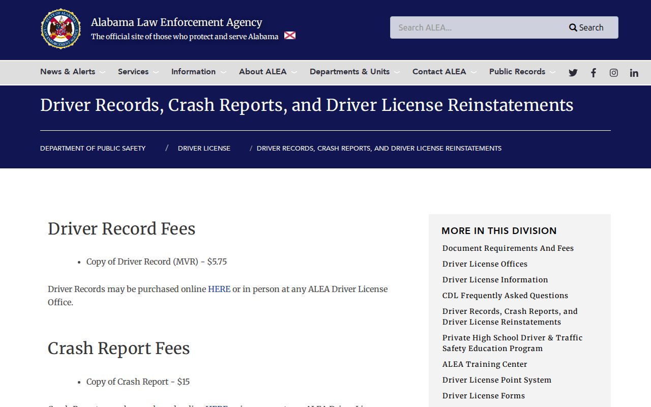 DeKalb County traffic court records ALEA driver record source