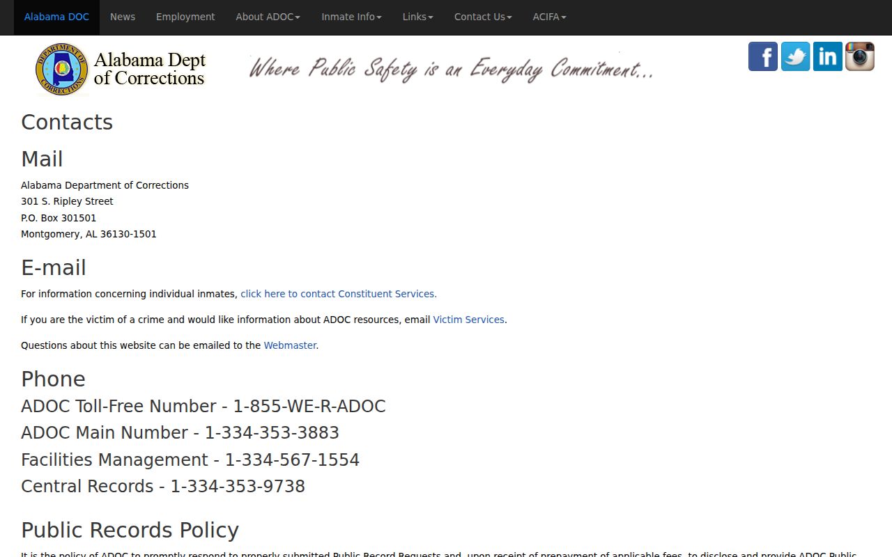 DeKalb County warrant records ADOC contact reference